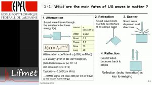 Fates of Ultrasound waves in a matter